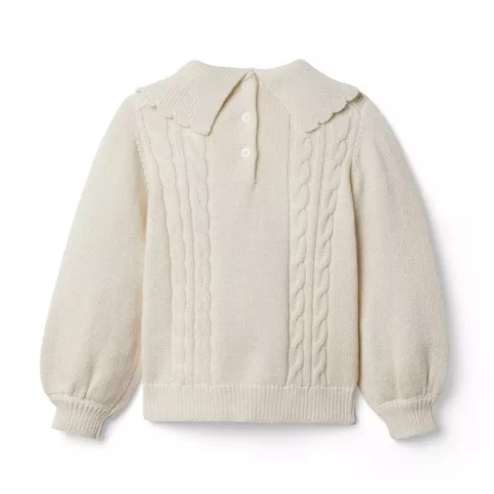 Janie And Jack Cable Knit Scallop Collar Sweater - Picture 16 of 16